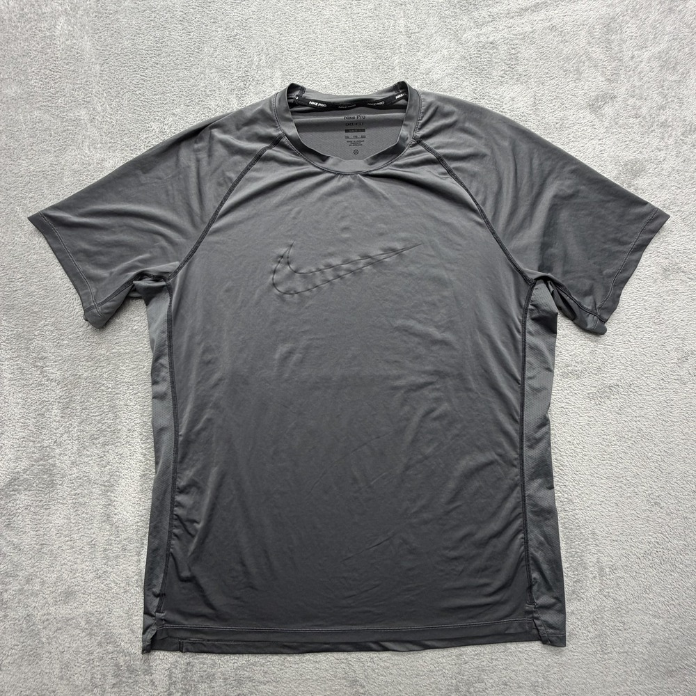 Nike Pro Dri-FIT Shirt‎ Mens 2XL Gray Slim Fit Swoosh Athletic DD1982-068